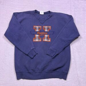 Discus Athletic Harrison Raiders Navy Blue Plaid Graphic Sweatshirt Men's Large